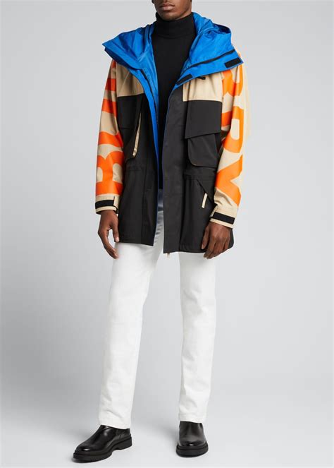 Burberry Men's Parkhurst Colorblock Logo Parka 